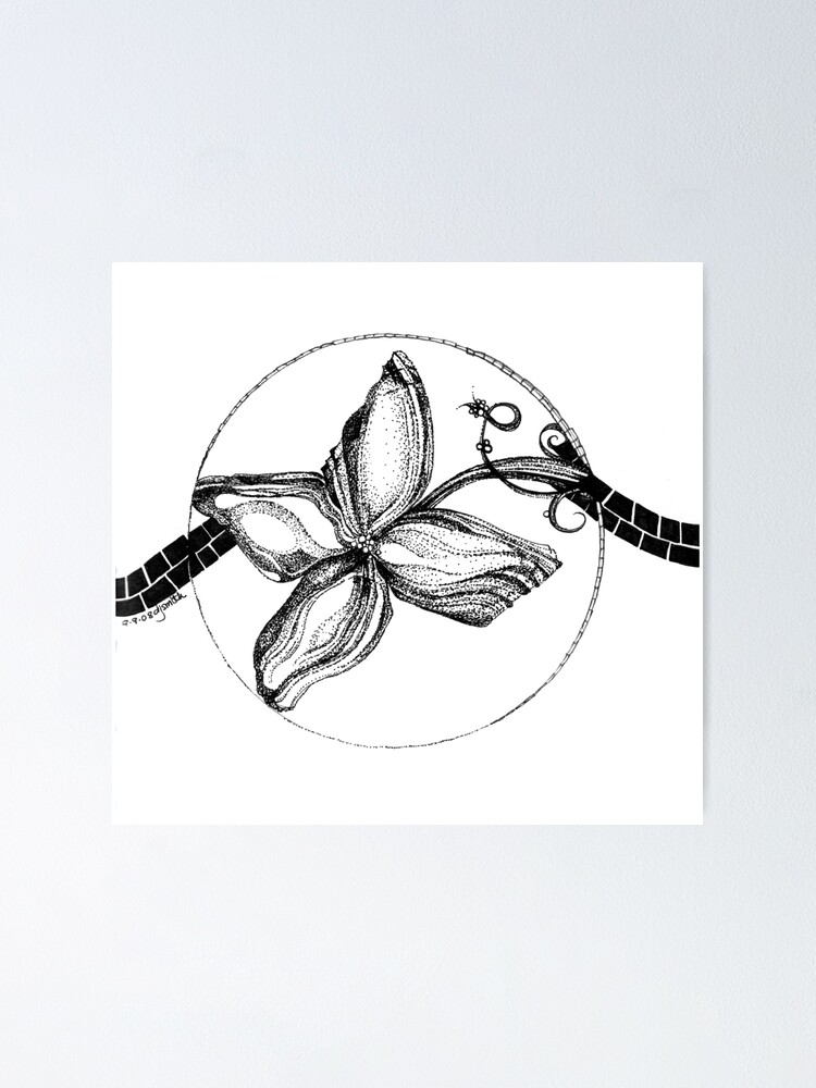 Alternate view of Serene, Ink Drawing Poster