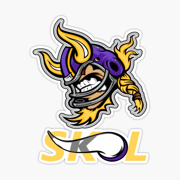 MINNESOTA VIKINGS SKOL VIKINGS 8X8 COLOR DIE CUT DECAL NEW WINCRAFT 