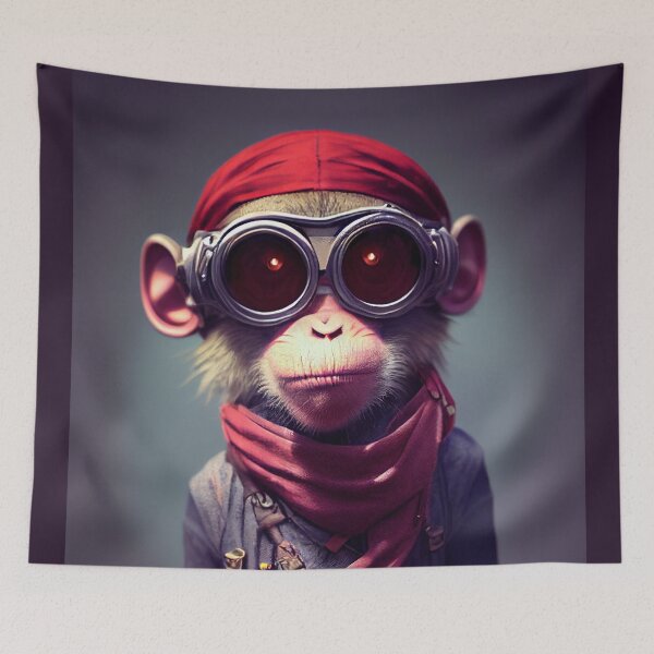 Item preview, Macaque Pirate Cyberpunk Character designed and sold by MimozaStudio.