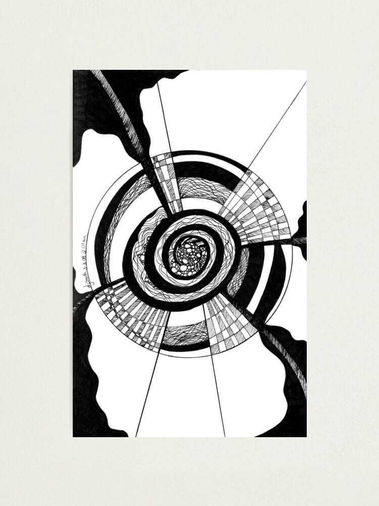 Alternate view of Diversion, Ink Drawing Photographic Print