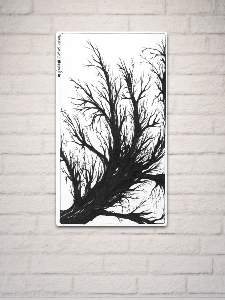 Thumbnail 2 of 4, Metal Print, Forlorn, Ink Drawing designed and sold by Danielle Scott.