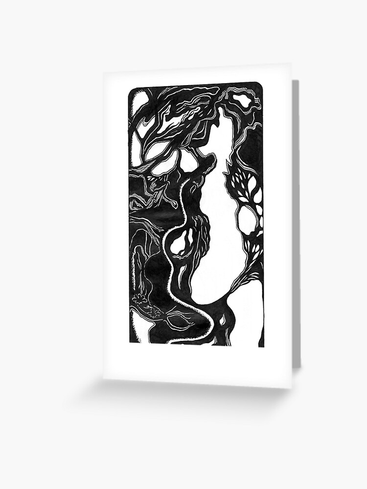 Thumbnail 1 of 2, Greeting Card, Elusive, Ink Drawing designed and sold by Danielle Scott.