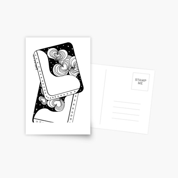 Full Deck, Ink Drawing Postcard
