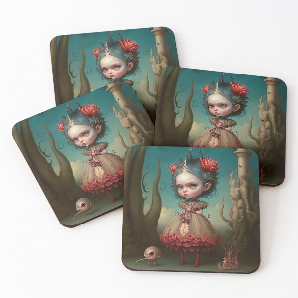 Item preview, Little devil doll girl in a surreal landscape designed and sold by ladarkepoque.