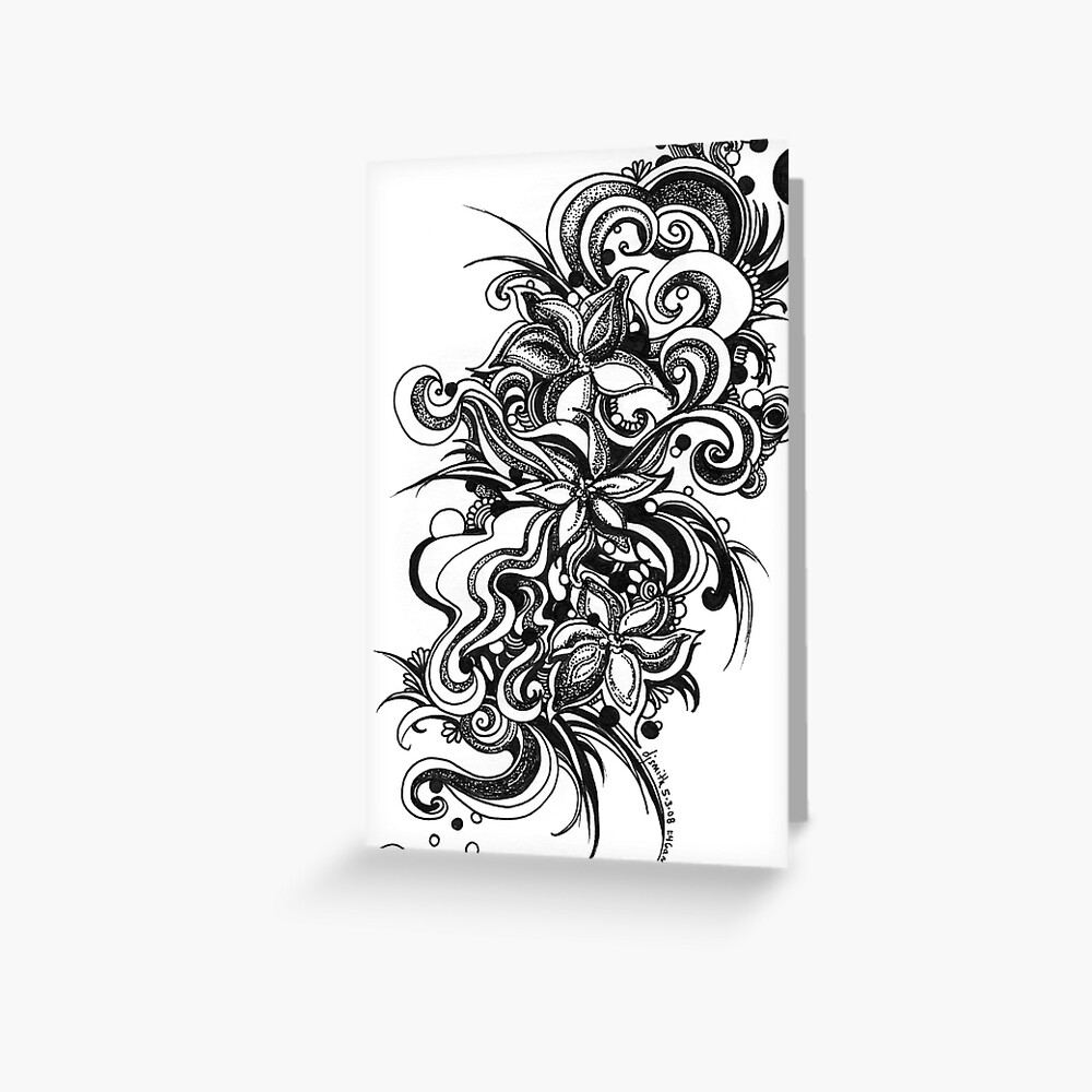 Stargazing, Ink Drawing Greeting Card