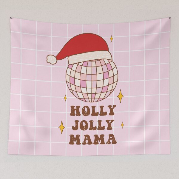 Item preview, Retro vintage Christmas groovy Santa disco ball. Holly Jolly Mama. designed and sold by CoCoArt-Ua.