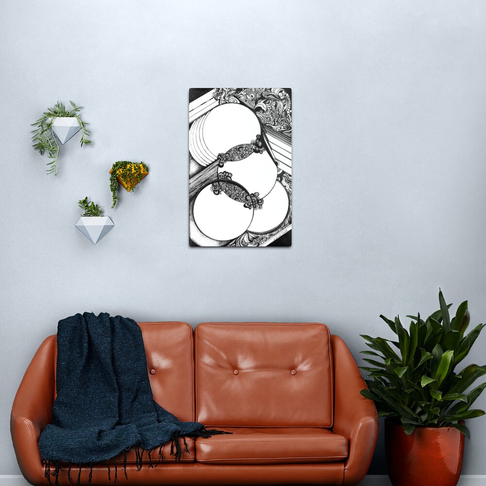 Interwoven, Ink Drawing Metal Print