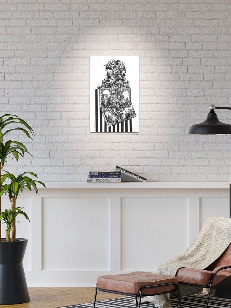 Thumbnail 1 of 4, Metal Print, The Garden, Ink Drawing designed and sold by Danielle Scott.