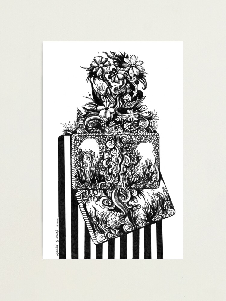 Alternate view of The Garden, Ink Drawing Photographic Print