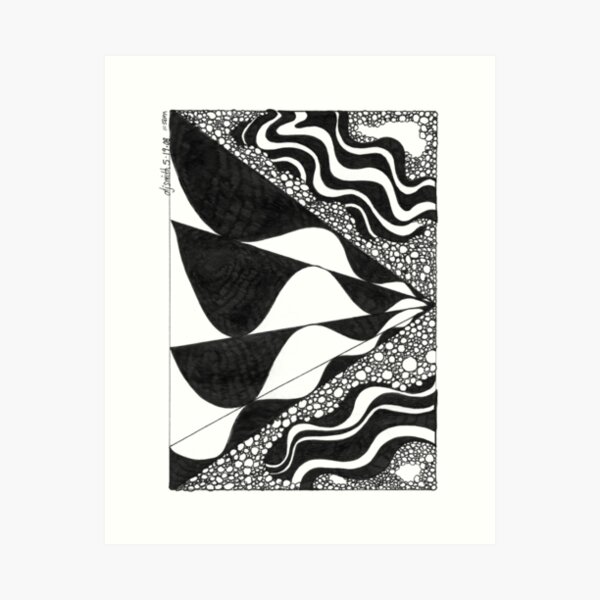 Waves, Ink Drawing Art Print