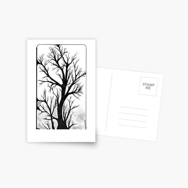 Winter's Bark, Ink Drawing Postcard