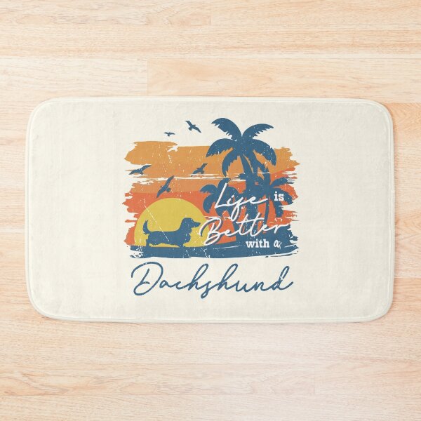 Item preview, Life is Better With Long Haired Dachshund Beach Sunset Retro Vintage designed and sold by rafaeltto.