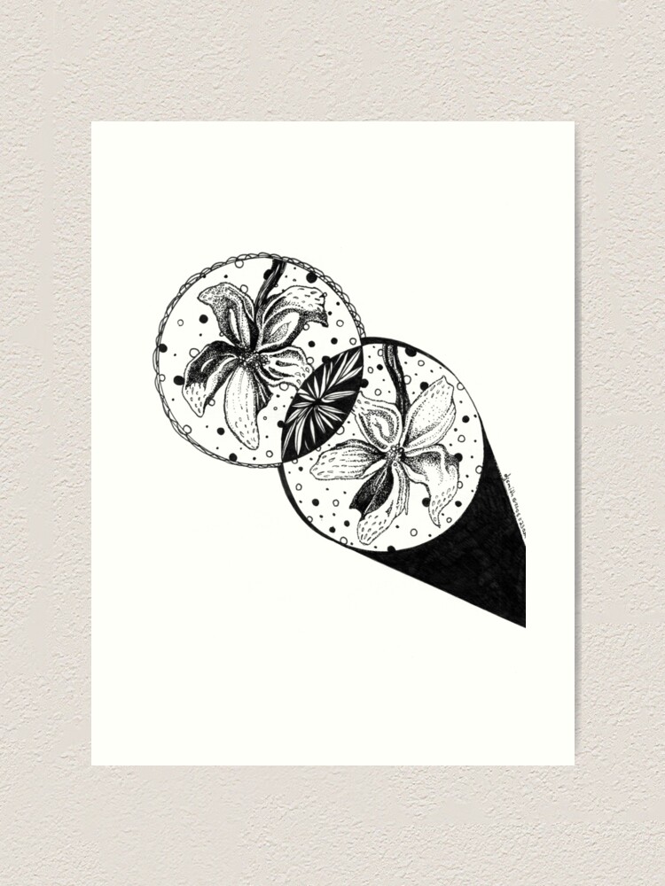 Thumbnail 2 of 3, Art Print, Seeing Double, Ink Drawing designed and sold by Danielle Scott.