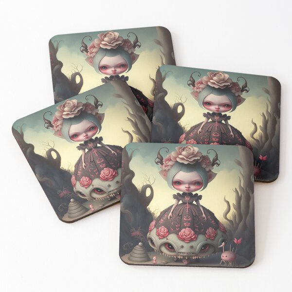 Item preview, Little devil doll girl in a surreal landscape designed and sold by ladarkepoque.