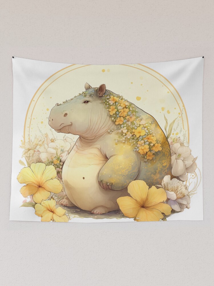 Hippo tapestry discount