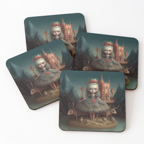 Item preview, Little devil doll girl in a surreal landscape designed and sold by ladarkepoque.