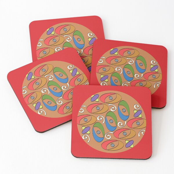 Item preview, Balance Pattern_Round_Golden_Red designed and sold by Mimi Huang.