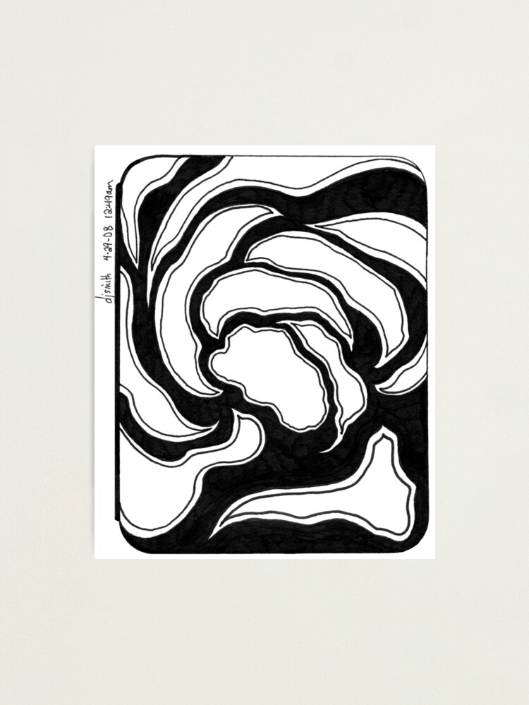 Alternate view of Evasive, Ink Drawing Photographic Print