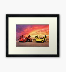 Two McLarens with an Epic Sunset Framed Print