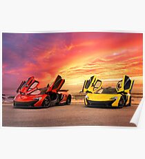 Two McLarens with an Epic Sunset Poster