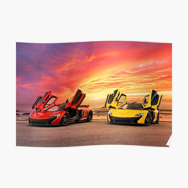 Two McLarens with an Epic Sunset Poster