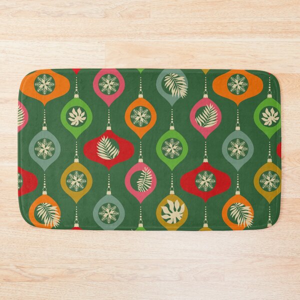 Item preview, Retro Christmas Baubles on Dark Green designed and sold by Dominiquevari.