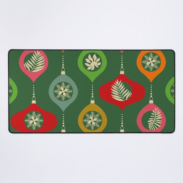 Item preview, Retro Christmas Baubles on Dark Green designed and sold by Dominiquevari.