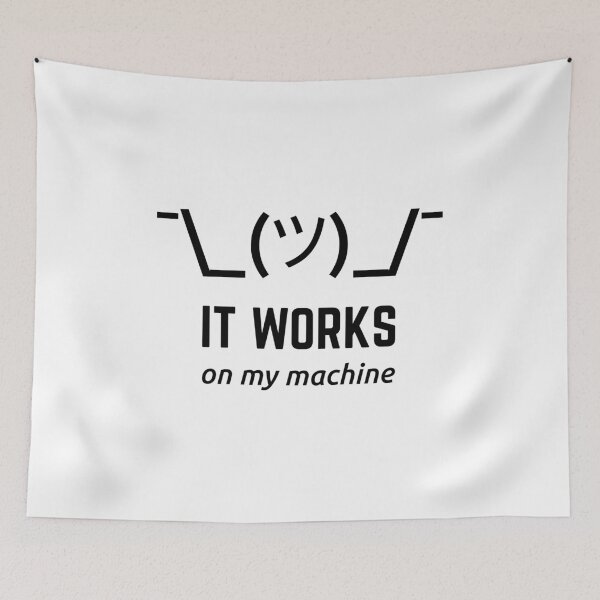 Item preview, It Works On My Machine Programmer Excuse Funny Black Text Design designed and sold by geeksta.