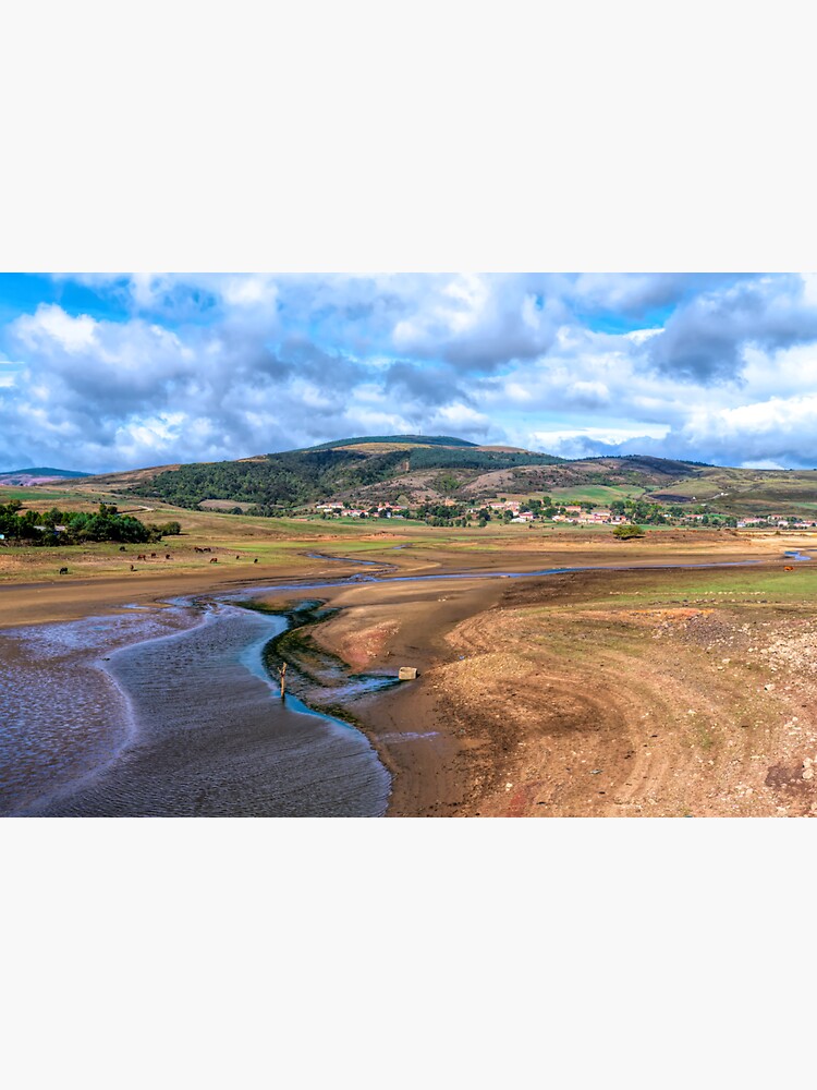 "River Ebro and Spanish Countryside with Green Fields and Hills
