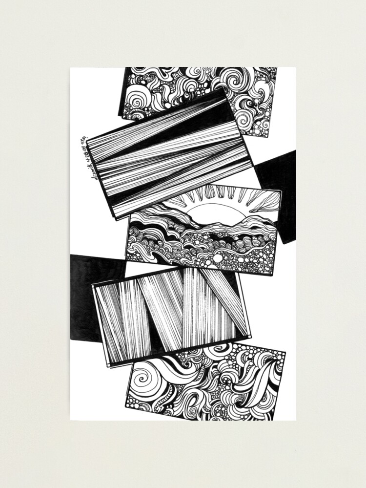 Alternate view of Daydreaming, Inkdrawing Photographic Print