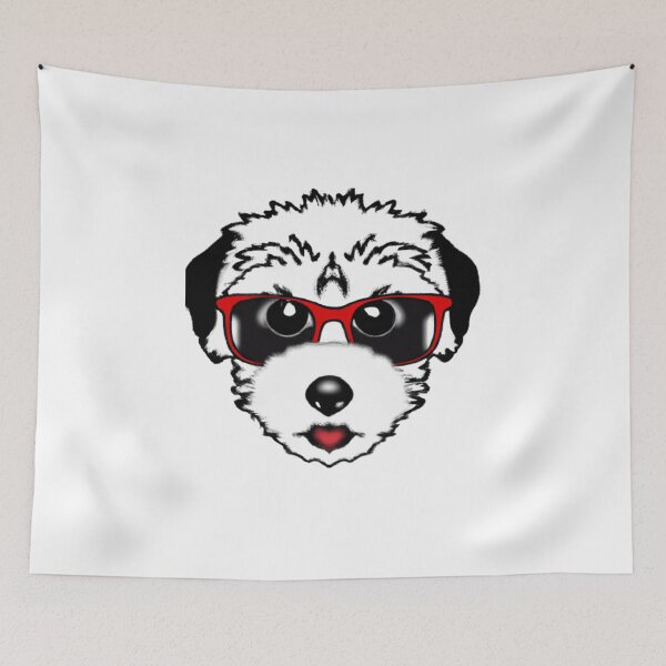 Item preview, dog with red glasses designed and sold by Leoclothesnow.