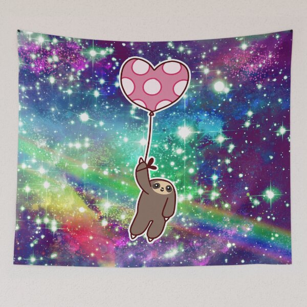Item preview, Heart Balloon Sloth Rainbow Space designed and sold by SaradaBoru.