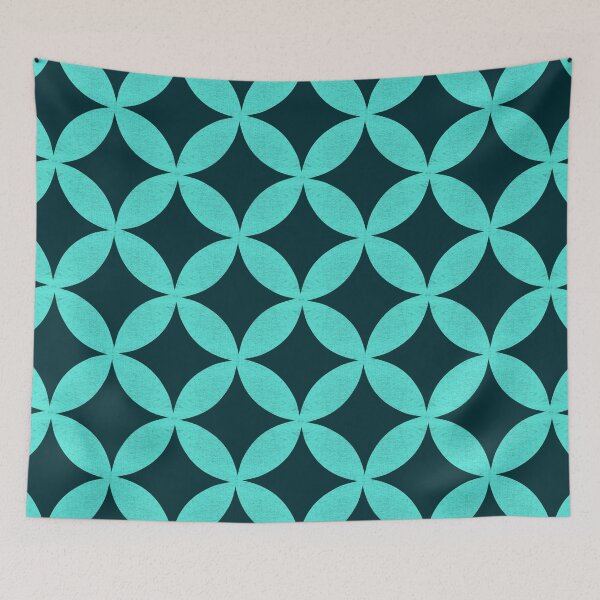 Item preview, Retro Green Monochrome Geometric Pattern designed and sold by Jane Izzy Designs.