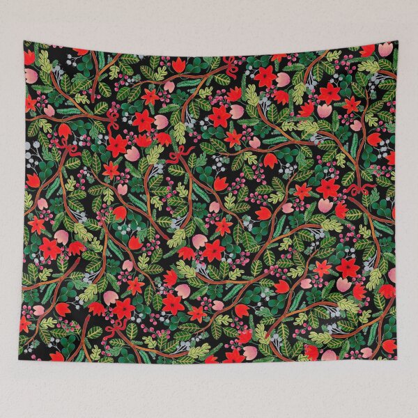 Item preview, Christmas Floral Pattern Black designed and sold by artiisan.