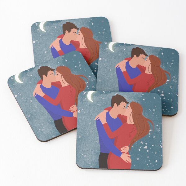 Item preview, The lover kisses the mistress in the moonlight and starlight. designed and sold by Doaa369.