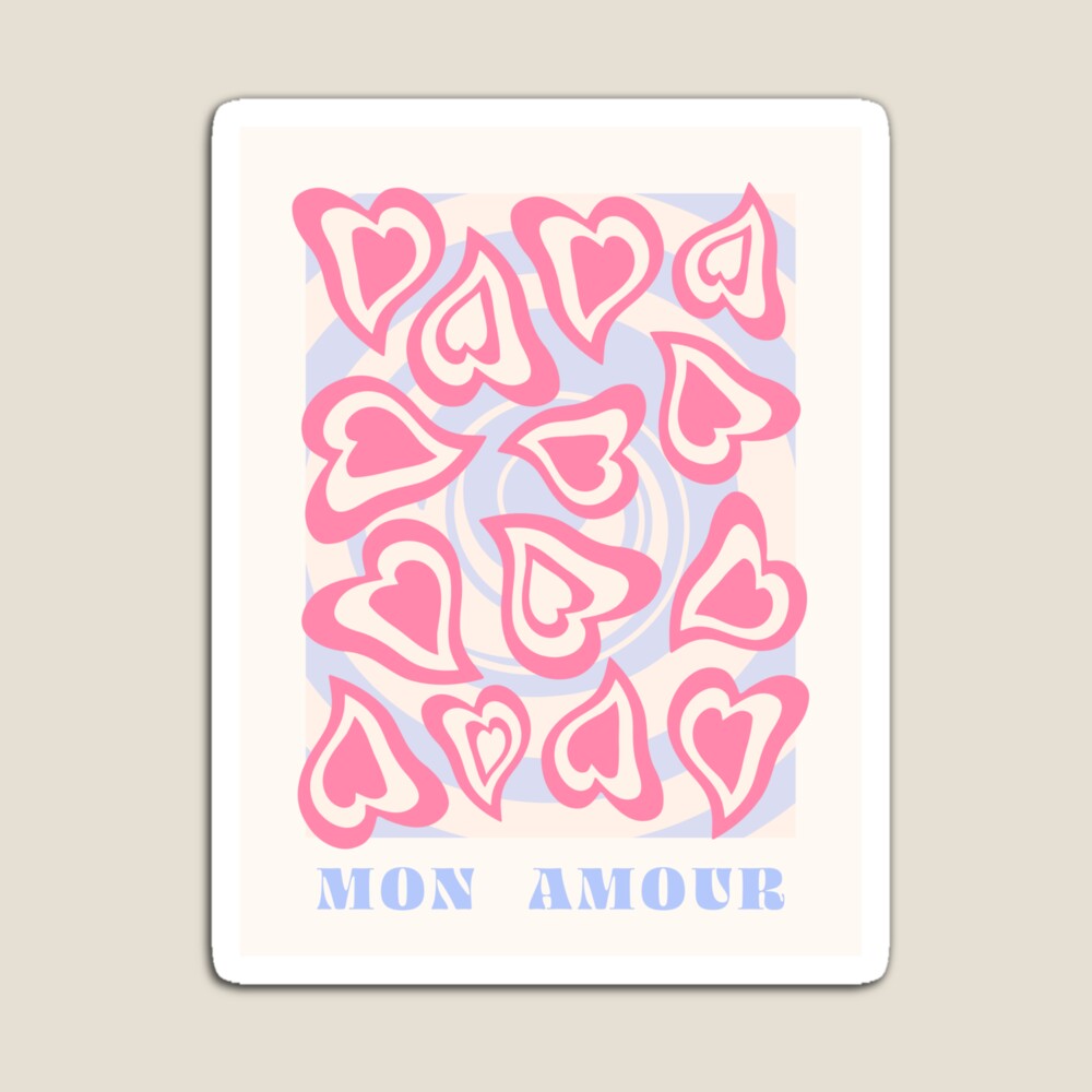 Mon amour, Hearts, Danish pastel, Groovy art, Preppy decor, Valentine's  Day, Y2K aesthetic Poster for Sale by KristinityArt
