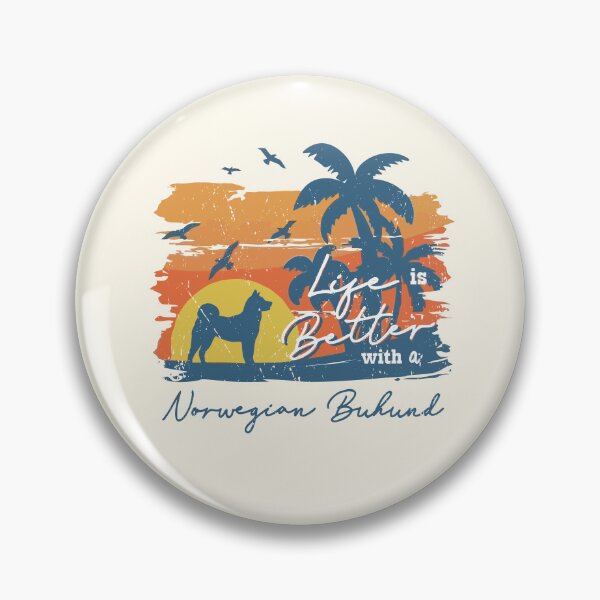 Item preview, Life is Better With Norwegian Buhund Beach Sunset Retro Vintage designed and sold by rafaeltto.