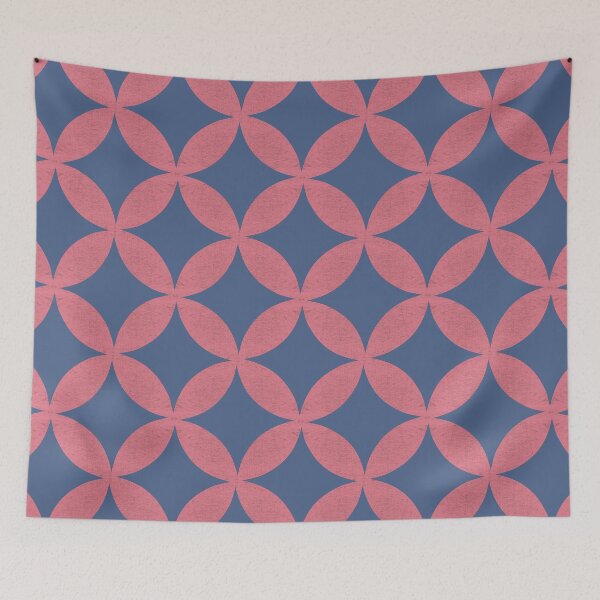 Item preview, Retro Coral Pink Cyan Geometric Pattern designed and sold by Jane Izzy Designs.