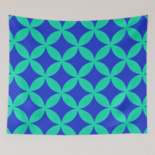 Item preview, Retro Green Blue Geometric Pattern designed and sold by Jane Izzy Designs.