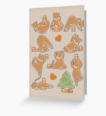 Weihnachtsplätzchen-Yoga Grußkarte