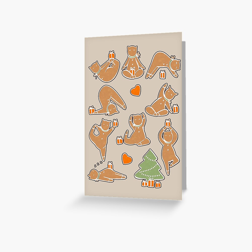 Christmas cookie yoga Greeting Card