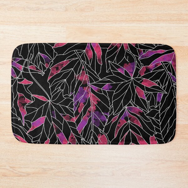 Item preview, Pink and Black Colored Leaf Patterns designed and sold by bloodberi.