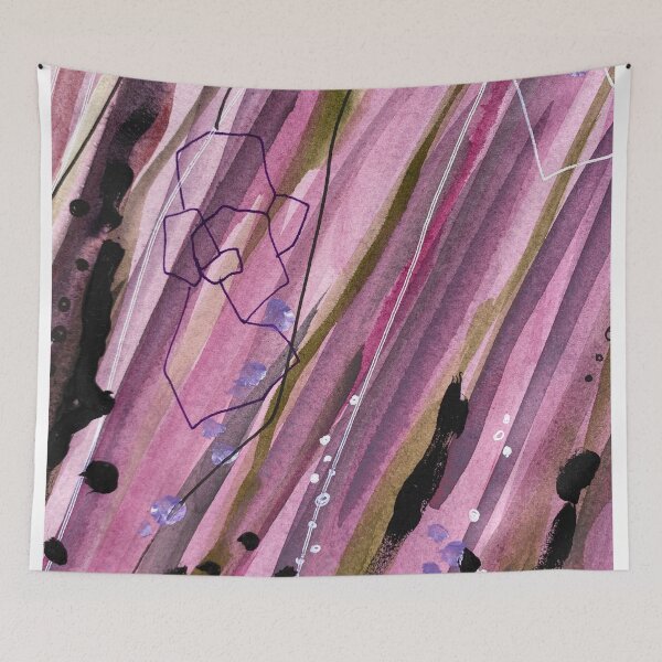 Item preview, Beautiful nature landscape, pink purple watercolor abstract designed and sold by anaozzart.