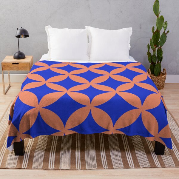 Item preview, Retro Blue Orange Geometric Pattern designed and sold by Jane Izzy Designs.