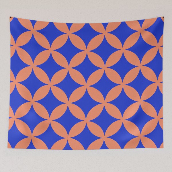 Item preview, Retro Blue Orange Geometric Pattern designed and sold by Jane Izzy Designs.