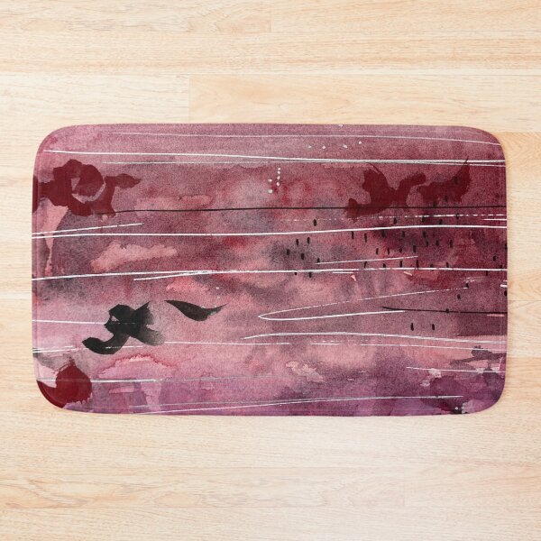 Item preview, Beautiful nature landscape, pink purple watercolor abstract designed and sold by anaozzart.