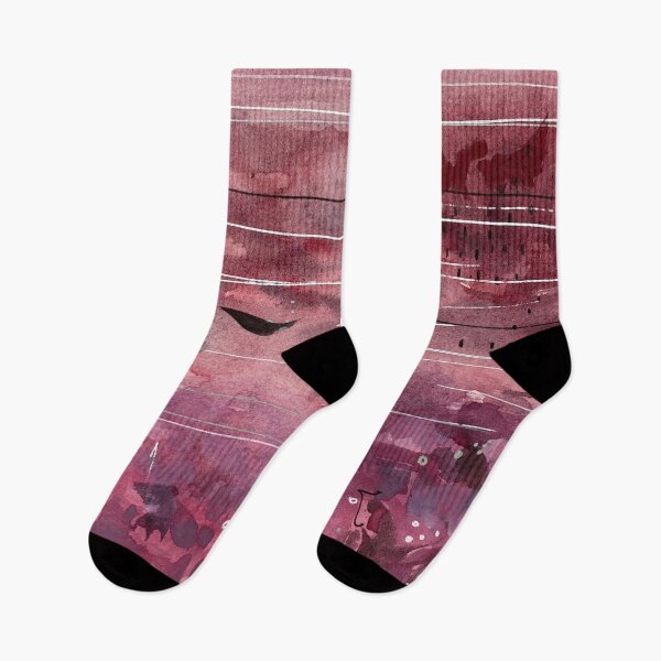 Item preview, Beautiful nature landscape, pink purple watercolor abstract designed and sold by anaozzart.