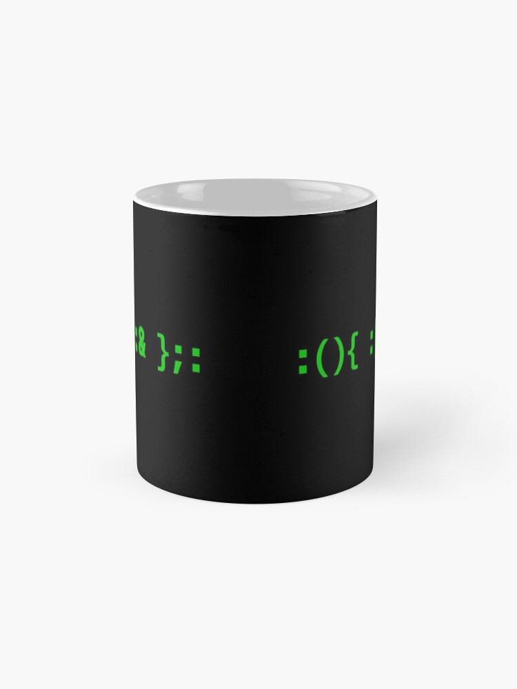 Thumbnail 4 of 6, Coffee Mug, Bash Fork Bomb - Green Text Design for Command Line Hackers designed and sold by geeksta.