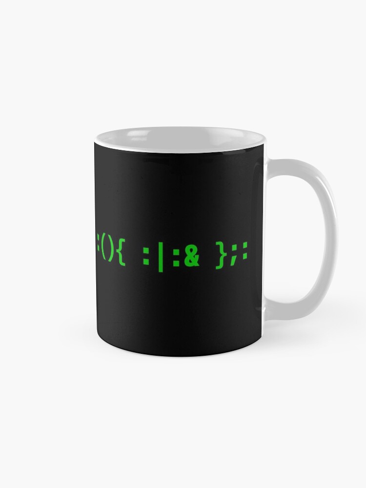 Thumbnail 5 of 6, Coffee Mug, Bash Fork Bomb - Green Text Design for Command Line Hackers designed and sold by geeksta.