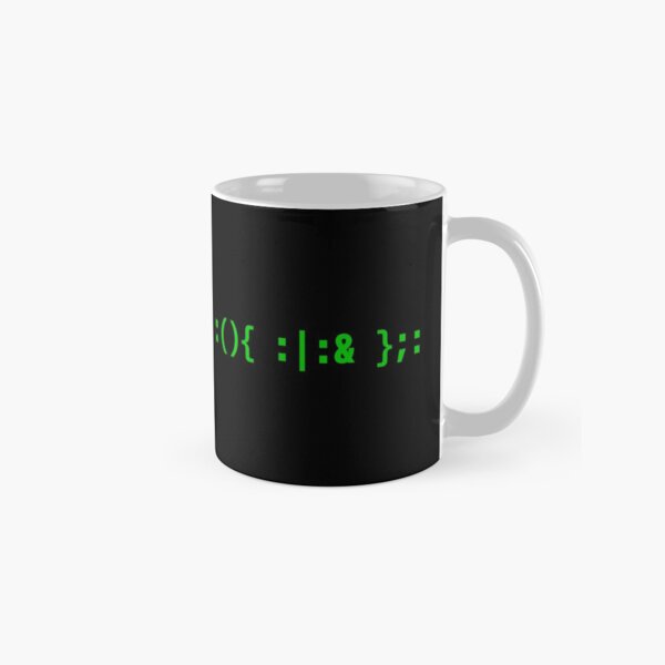 Bash Fork Bomb - Green Text Design for Command Line Hackers Classic Mug